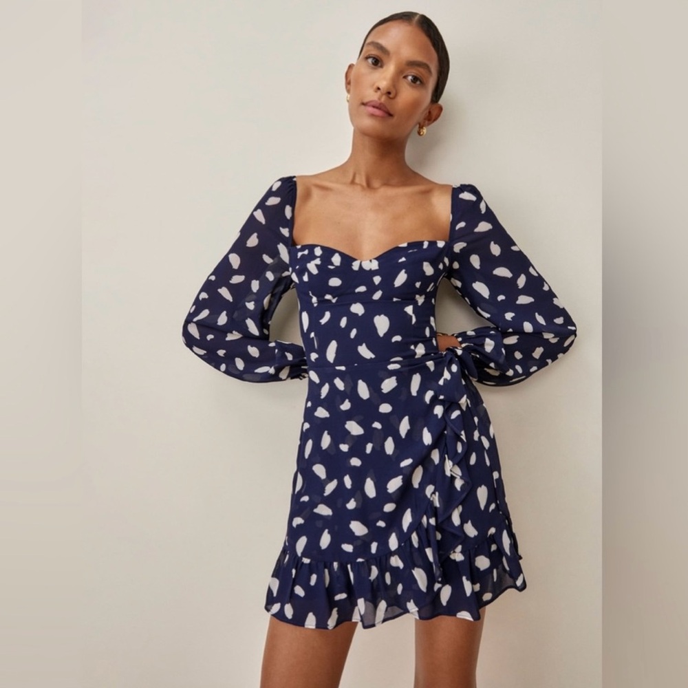 Reformation Cammi Minidress Blue/Navy size 8